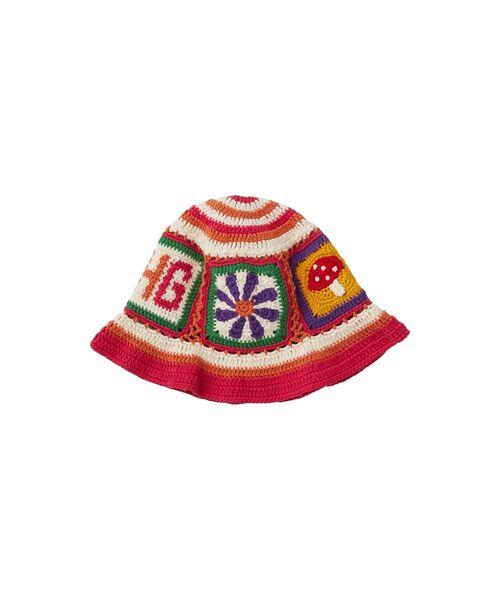 HYSTERIC GLAMOUR(ヒステリックグラマー)の「HG SQUARE 手編みバケットハット(ハット)」 - WEAR