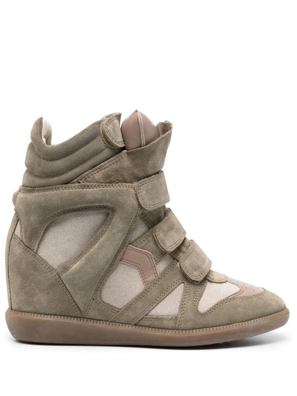 ISABEL MARANT 베켓 스웨이드 스니커즈 80mm | 뉴트럴 | FARFETCH KR