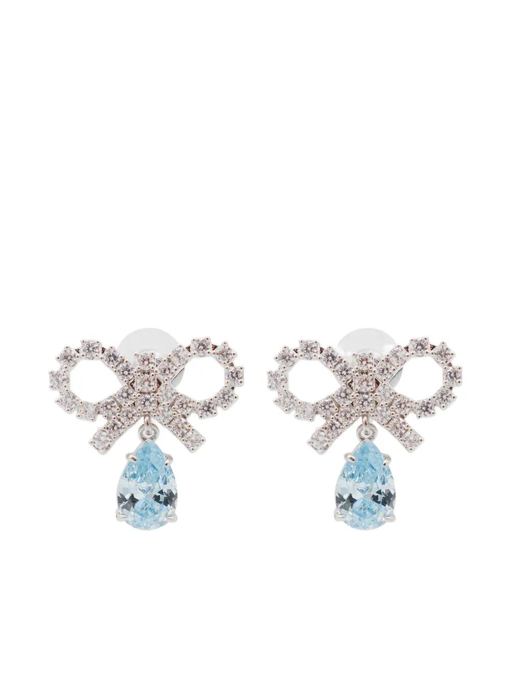 Self-Portrait 미니 보우 이어링 | 실버 톤 | FARFETCH KR