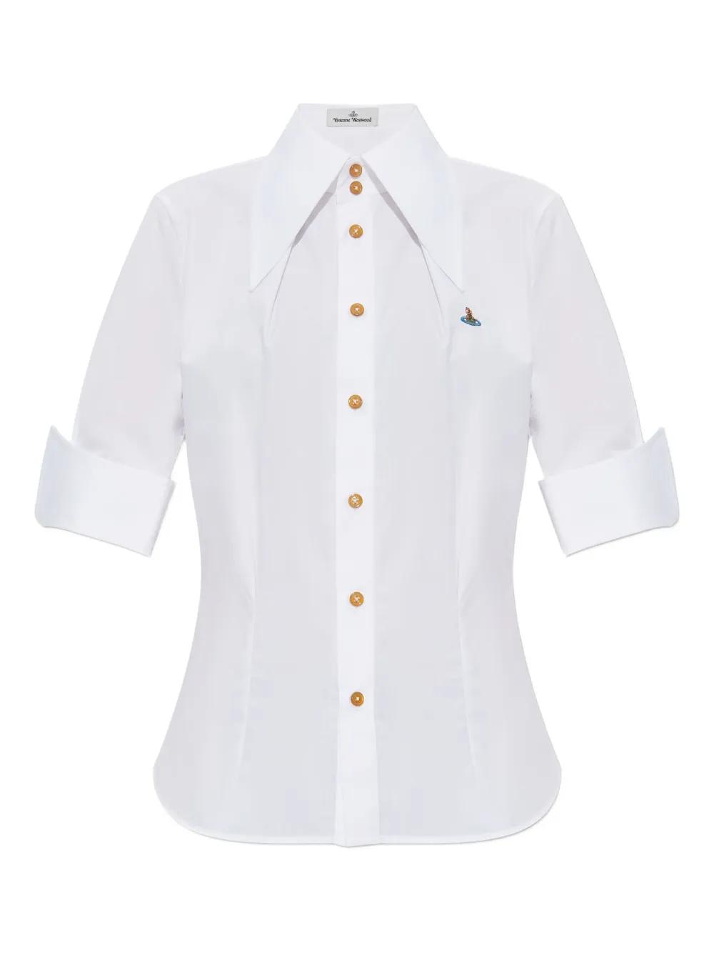 Vivienne Westwood Orb-embellished button-front Shirt | 화이트 | FARFETCH KR
