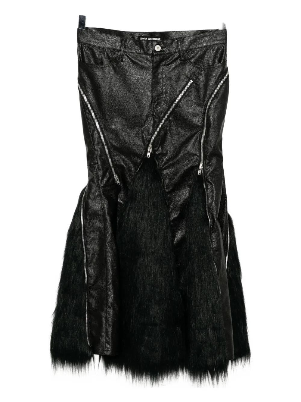 Junya Watanabe 페이크 퍼 스커트 | 블랙 | FARFETCH KR