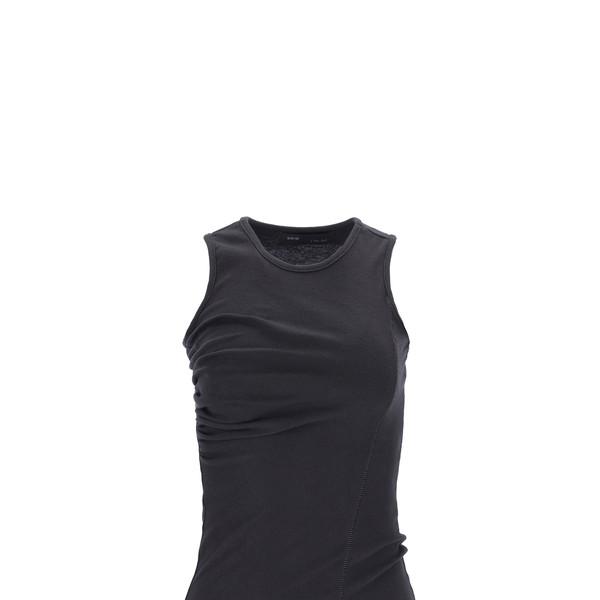 WOMEN'S SHIRRING TANK TOP (BLACK)