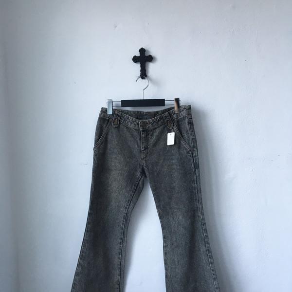 Gray boots cut pants