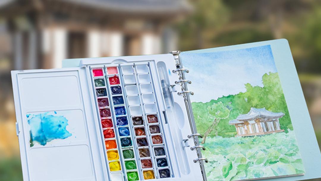 수채화를 언제 어디서나 컬러링키트 <국내 여행 에디션>