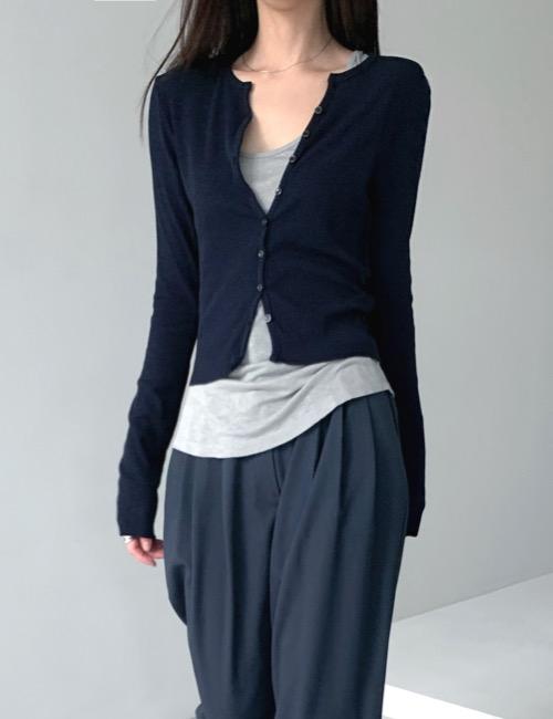 로웨어 easy golgi crop cardigan