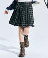 제로플래닛 에린 체크 플리츠 스커트 [CHARCOAL]