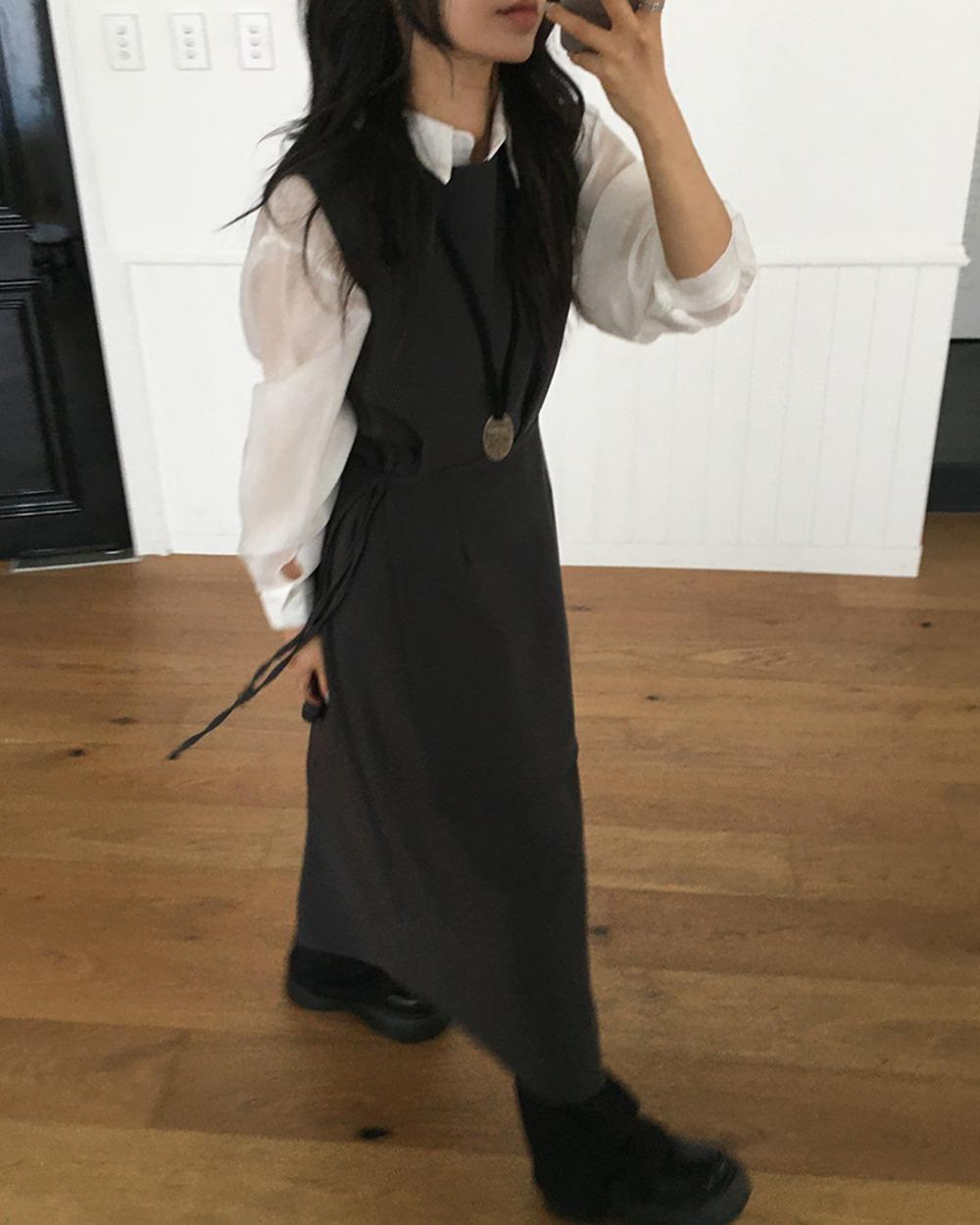 무드오프더데이 [하객룩추천] 플레인 랩 세트 원피스 (2COLOR)DG