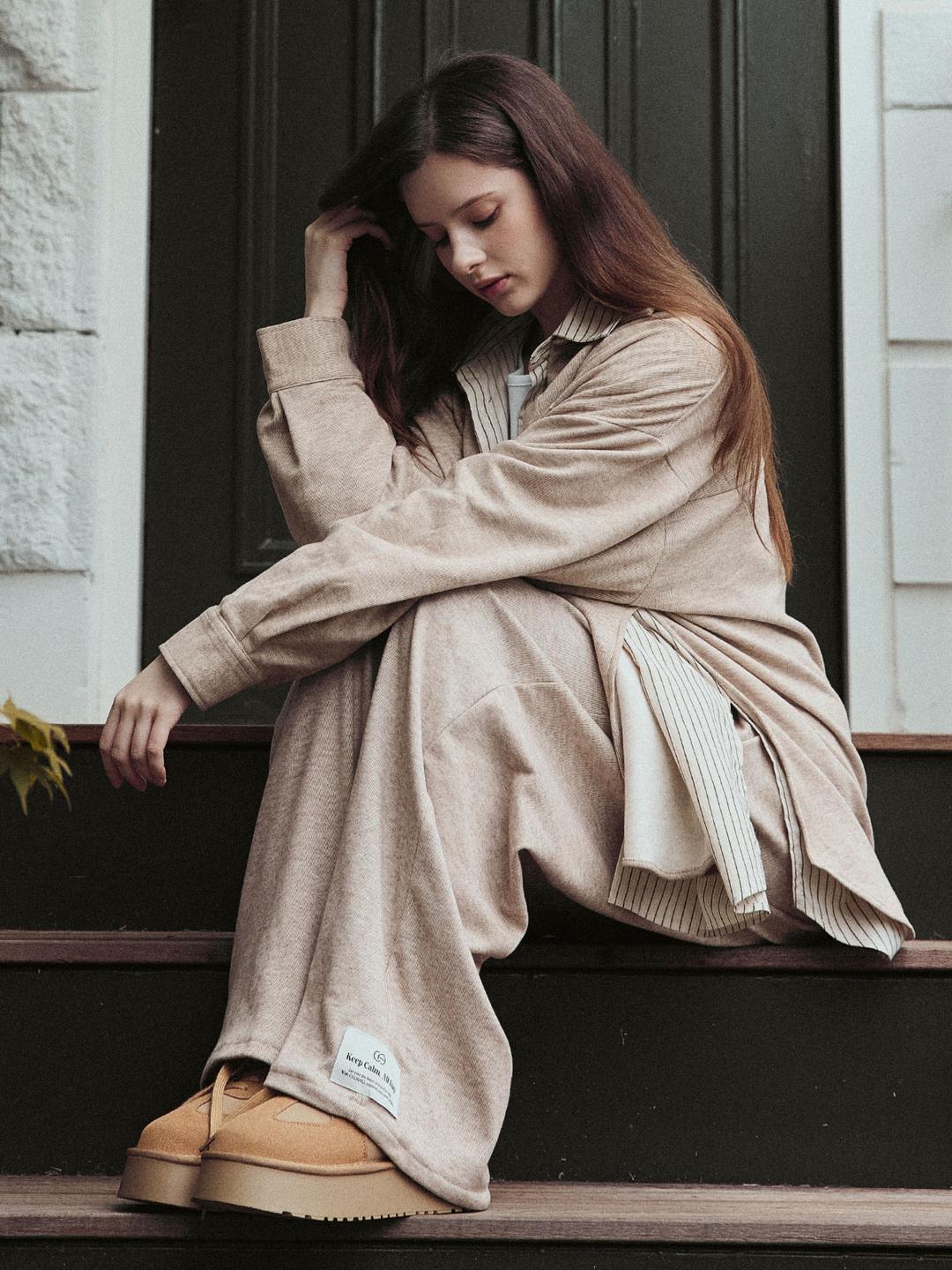 캄올 [블랜드] [SET] 플로우 기모 셔츠&팬츠 세트 3colors