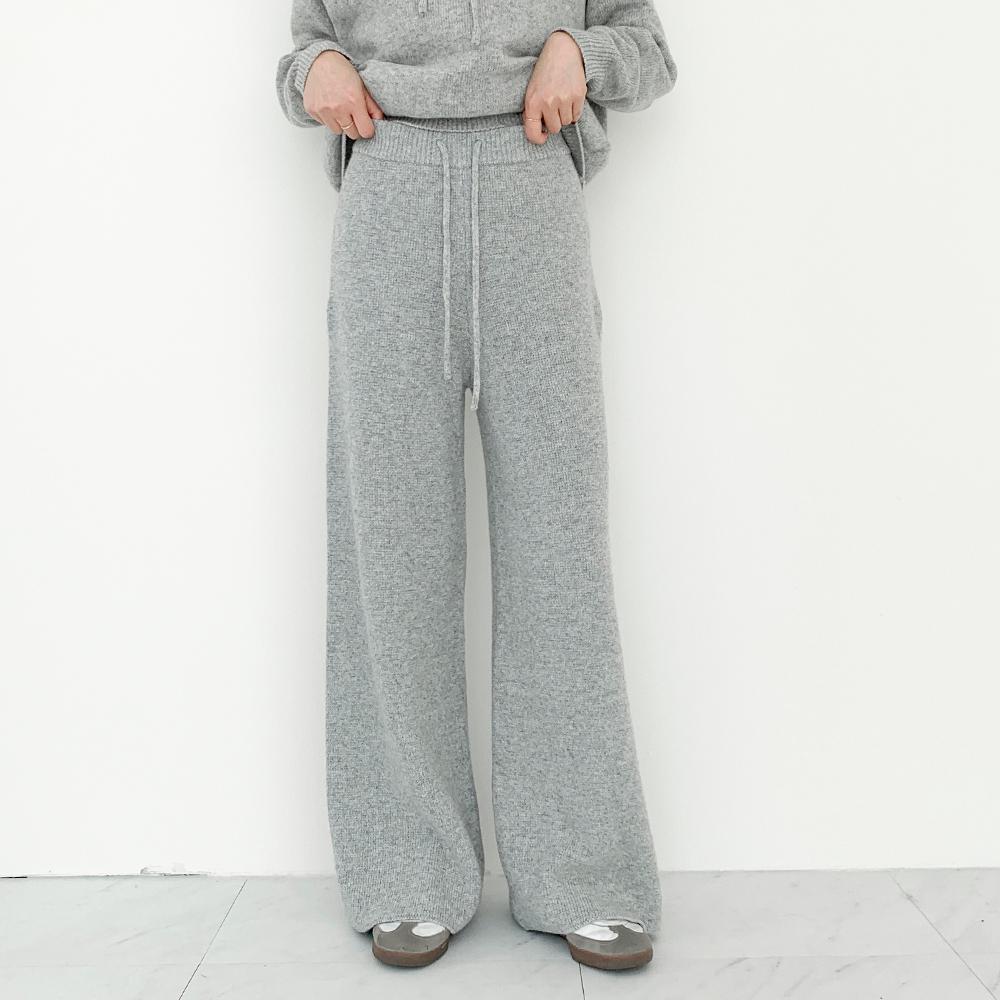 시몽 캐시미어 울 니트 팬츠 아이보리 그레이 블랙