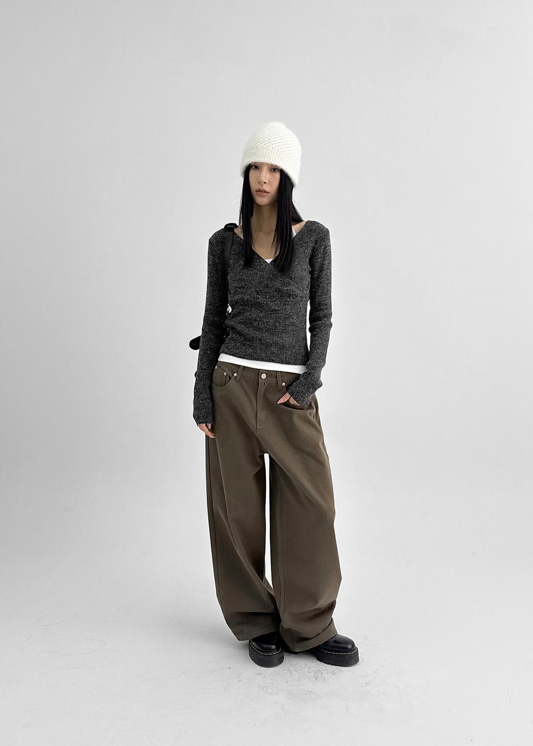 블랙업 [9천장판매] [MADE] 솔드 와이드 코튼팬츠