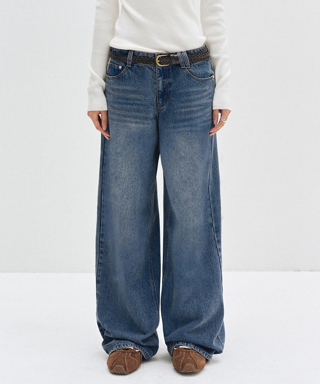 데케트우먼 Signature Low Rise Wide Jeans DCWPT004BlueB