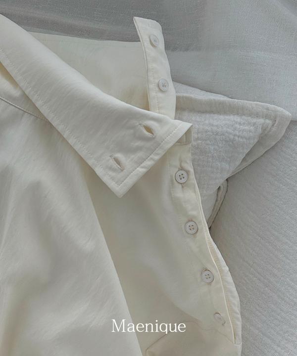 매니크 [🌿봄신상/MNQ] 버넷 하이넥 루즈핏 블라우스