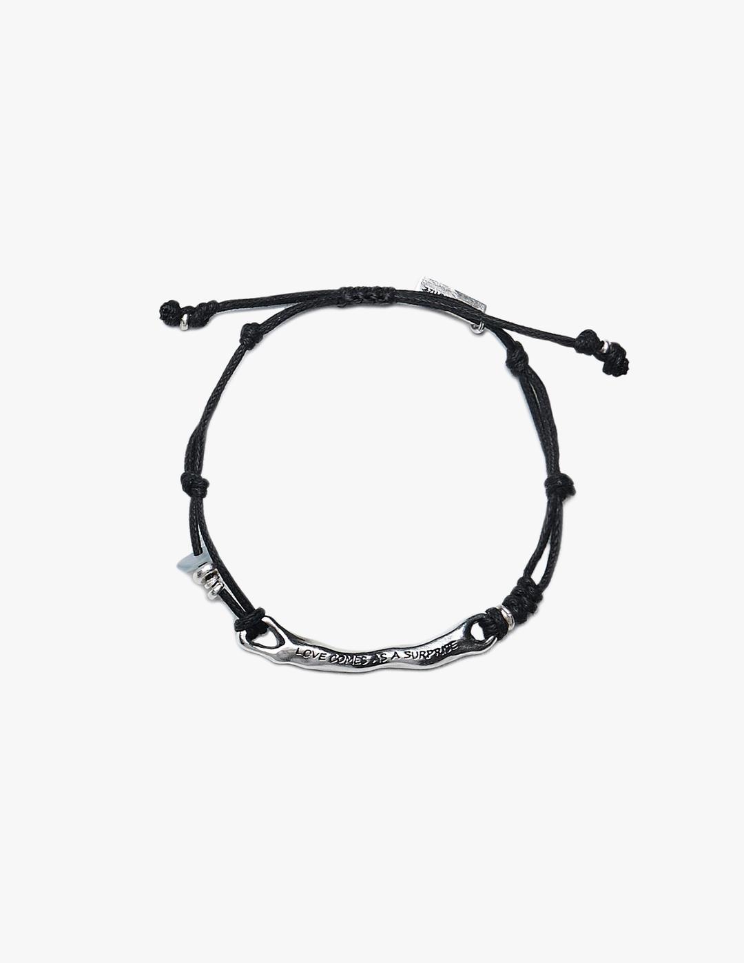 LETTERING MOLTEN STICK BRACELET [BLACK/BEIGE/IVORY]