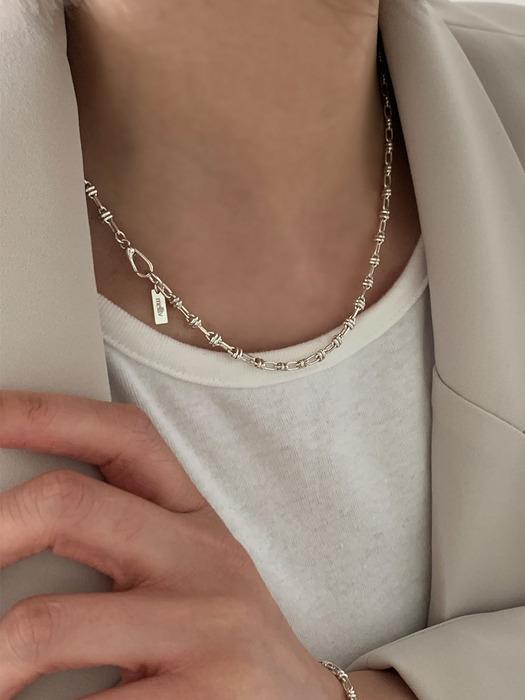실버 타원링 링크 목걸이_mvn43