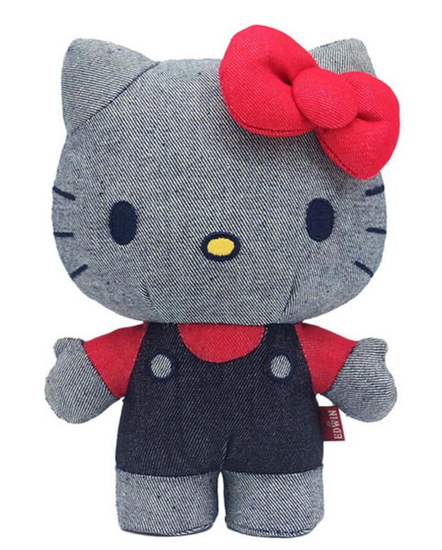 산리오 SANRIO EDWIN 콜라보 헬로키티 블랙 인형 S