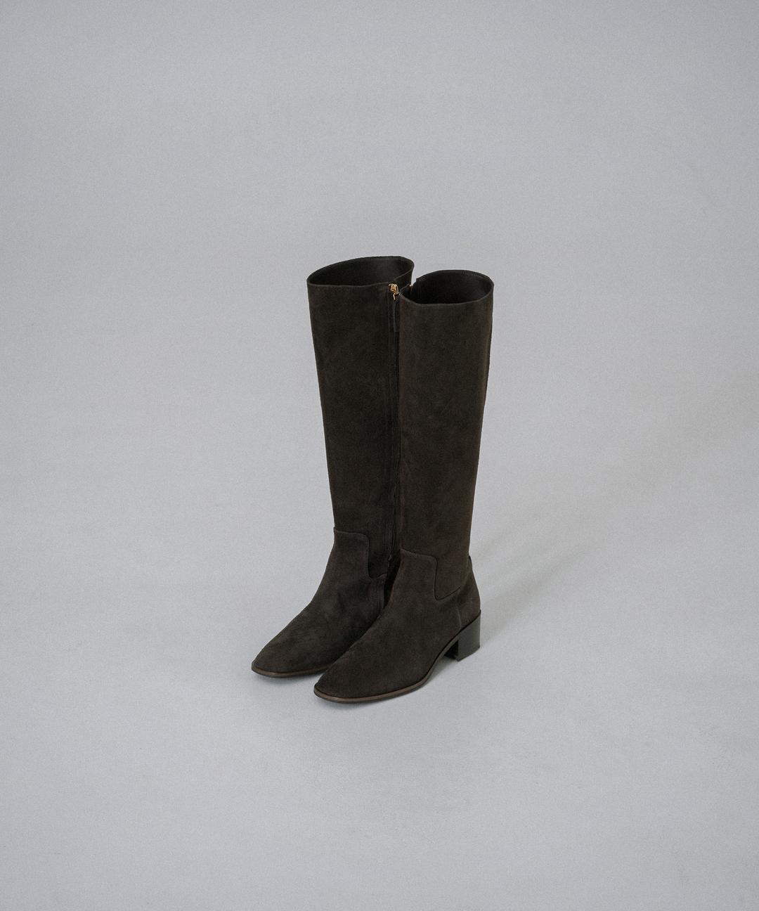 소호 스웨이드 슬림 롱 부츠 (khaki brown)