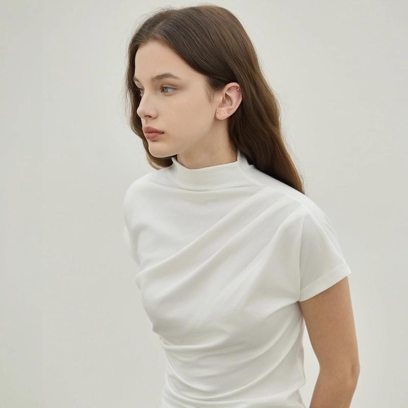 ellioti - Mock Neck Draped Ts_2Color
