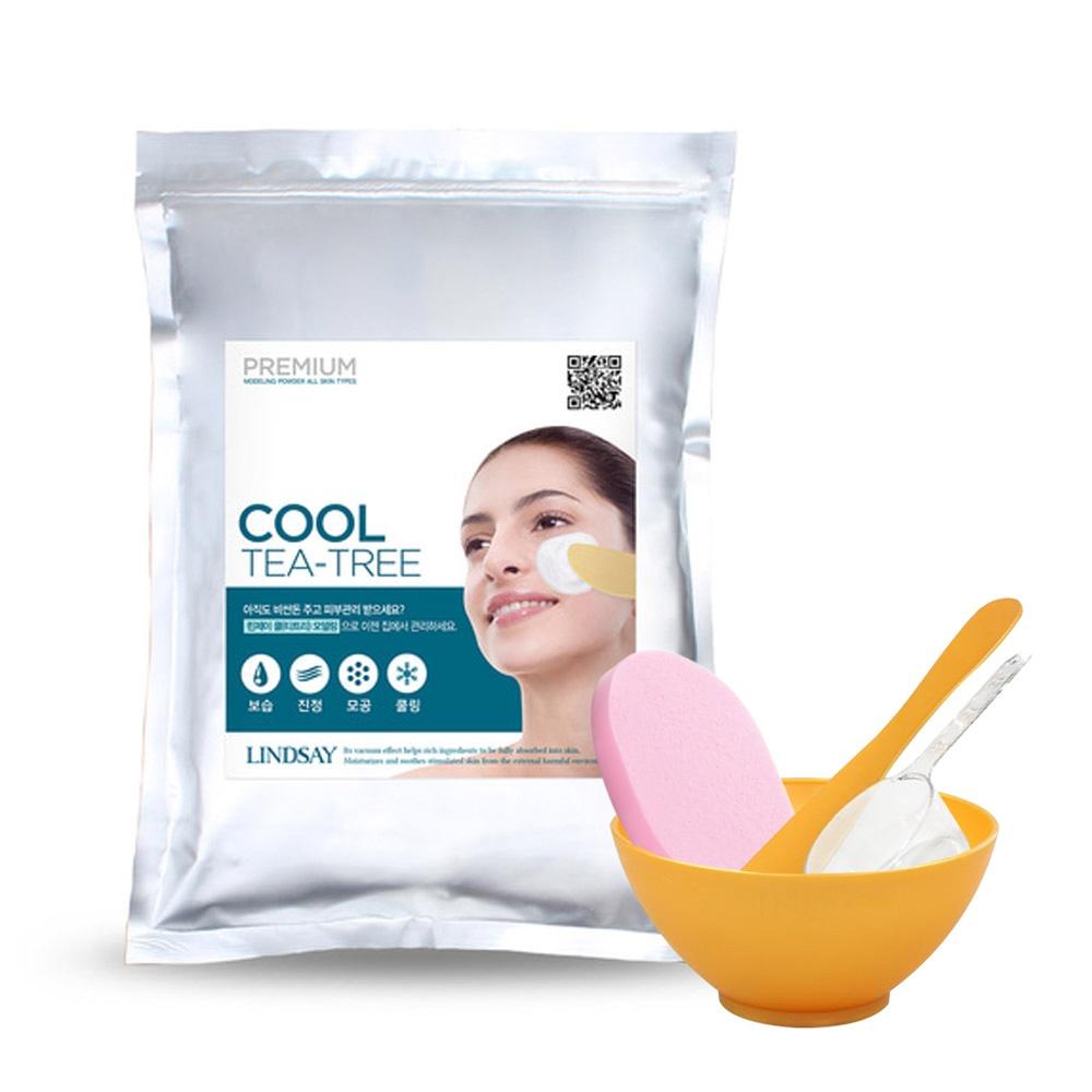 프리미엄 티트리 모델링팩 1kg+팩도구3종세트+핑크해면