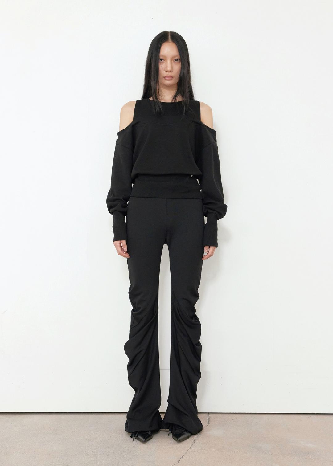 LAYERED SWEATSHIRT, BLACK