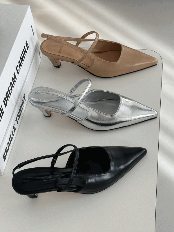 민샵 스틸레토 메리제인 슬링백 (미들힐)