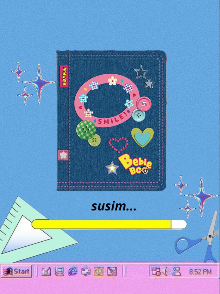 수심 Denim Button Case 데님 아이패드 케이스 단추 유니크 y2k 펜슬