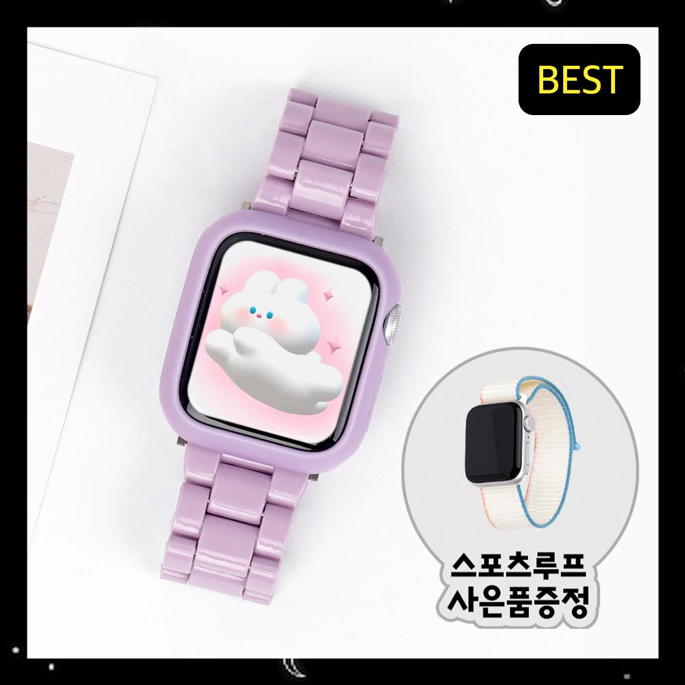 애플워치 스트랩 세트 블럭 8 7 6 SE2 투명 밴드 시계줄