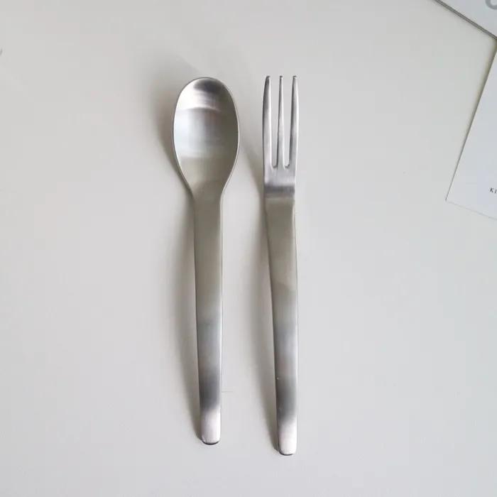 매트실버 디저트커트러리 (무광스푼포크, 어린이용)