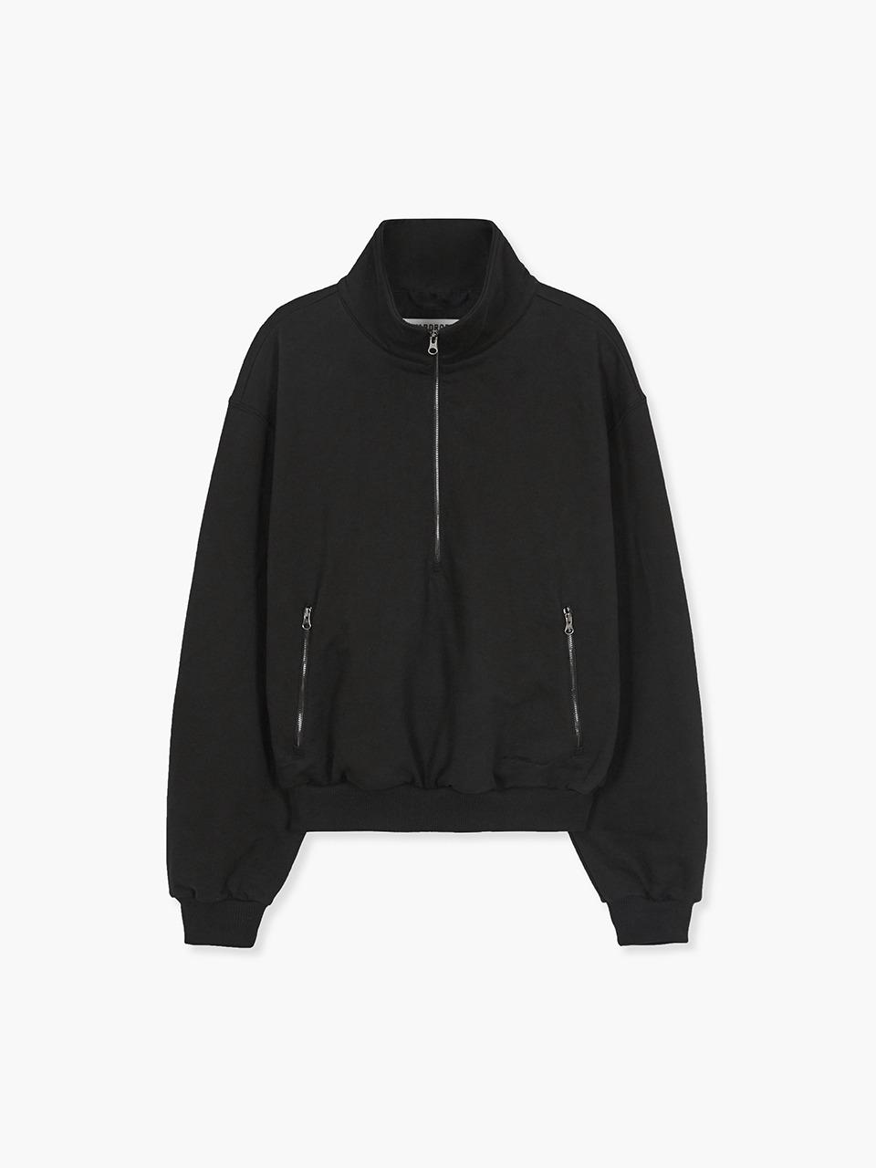 HALF ZIP-UP SWEATSHIRT_black