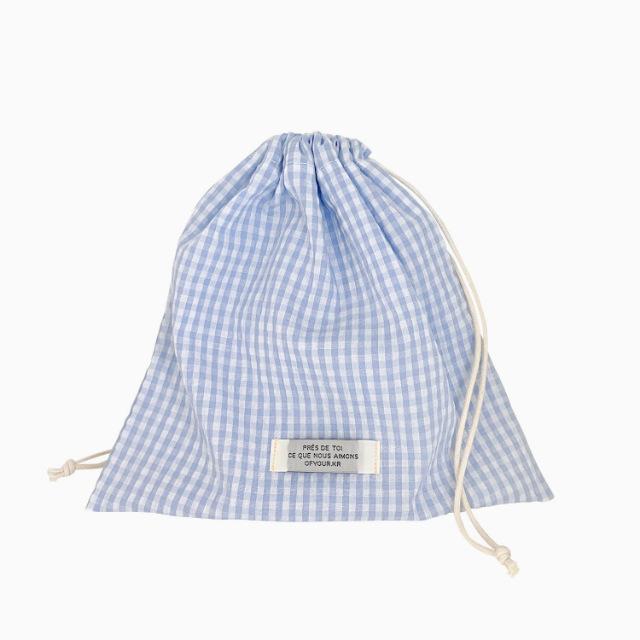 Light Blue Check Pouch