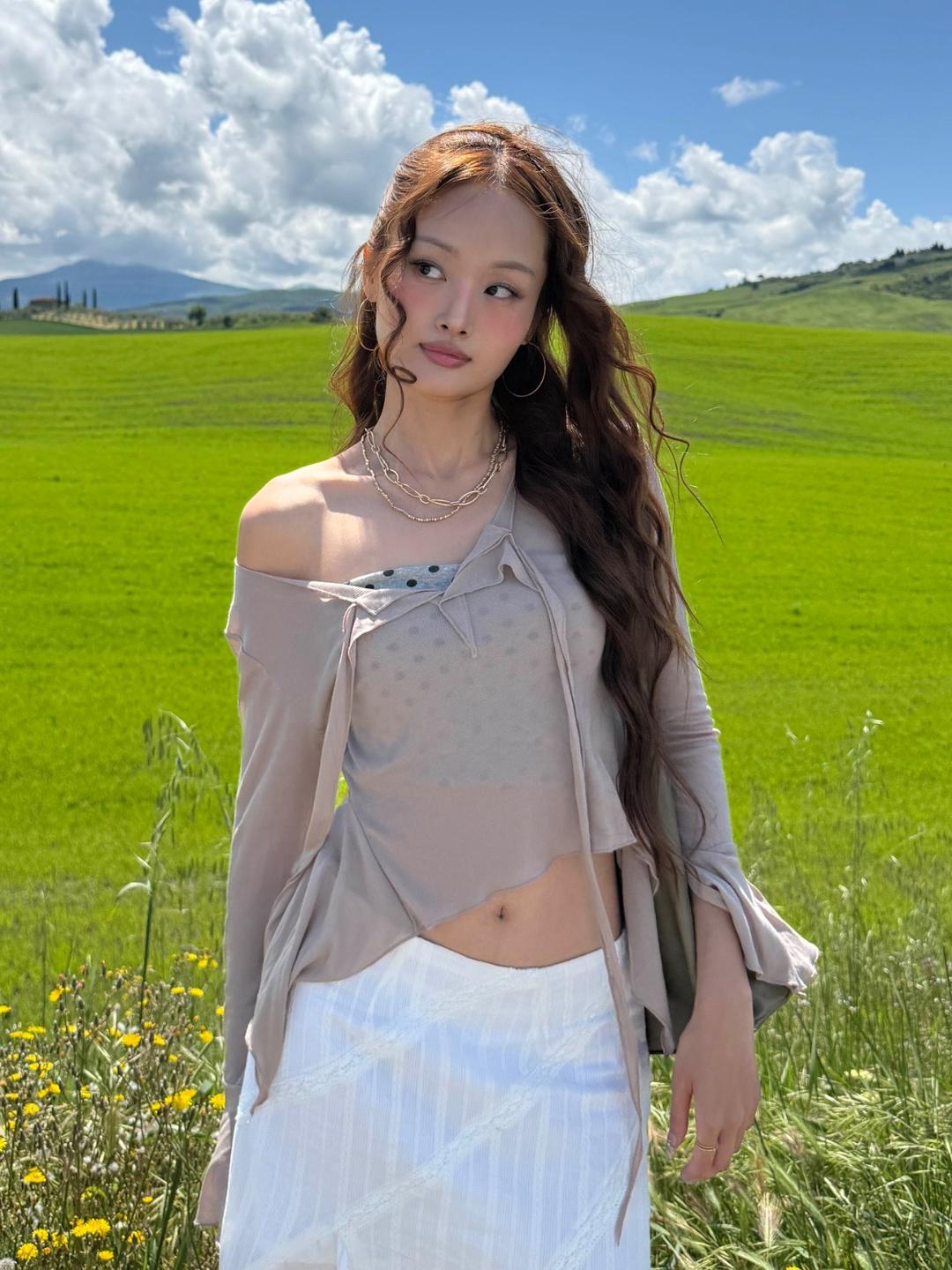 Nyra Sheer Top (Cocoa)
