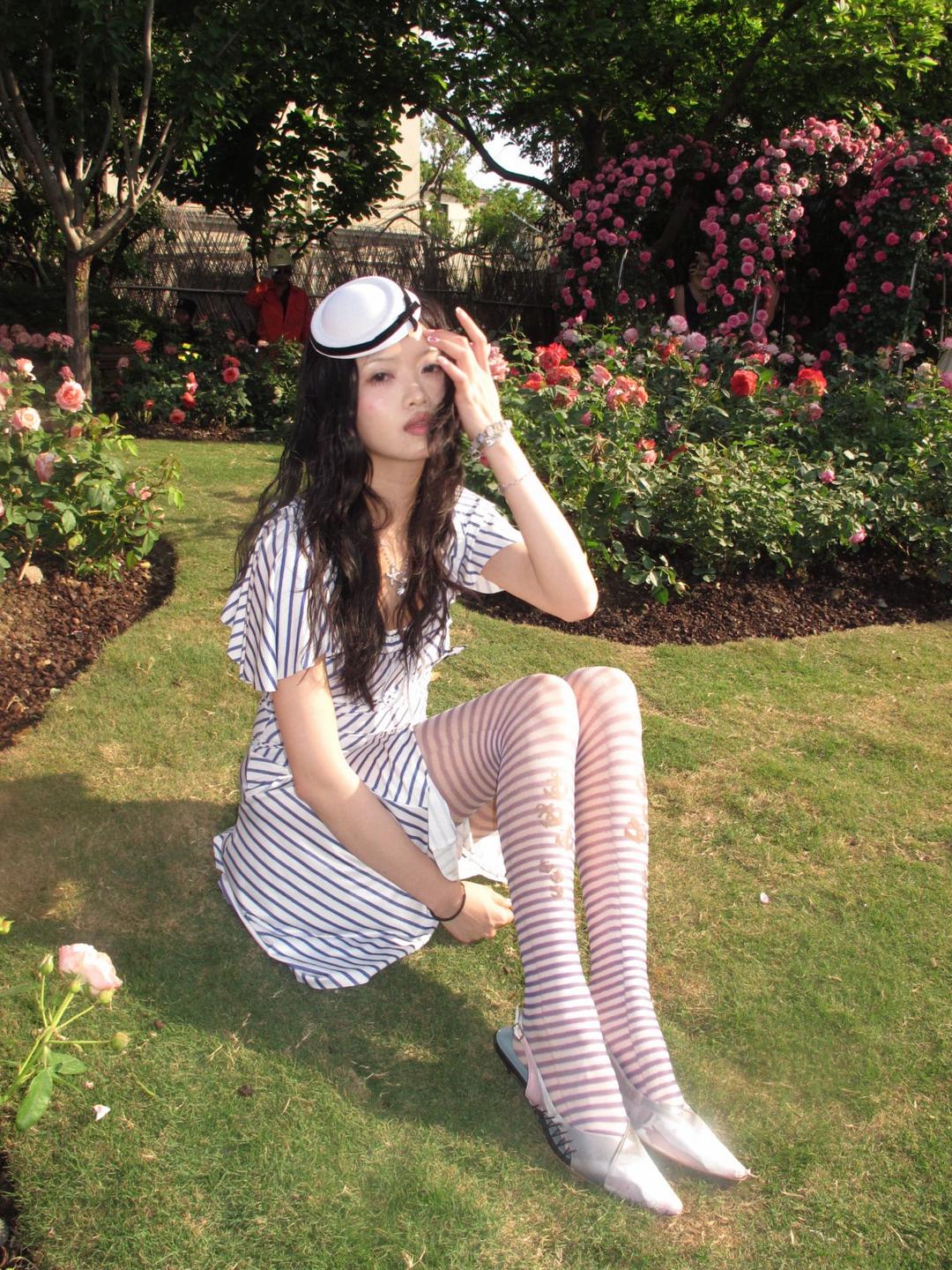 Chipchip printed striped stockings