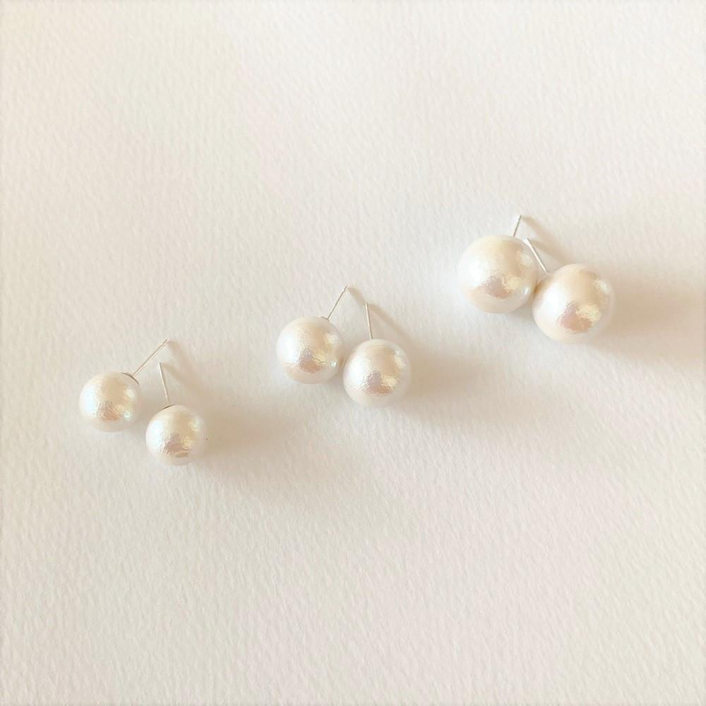 실버925 코튼 진주 귀걸이