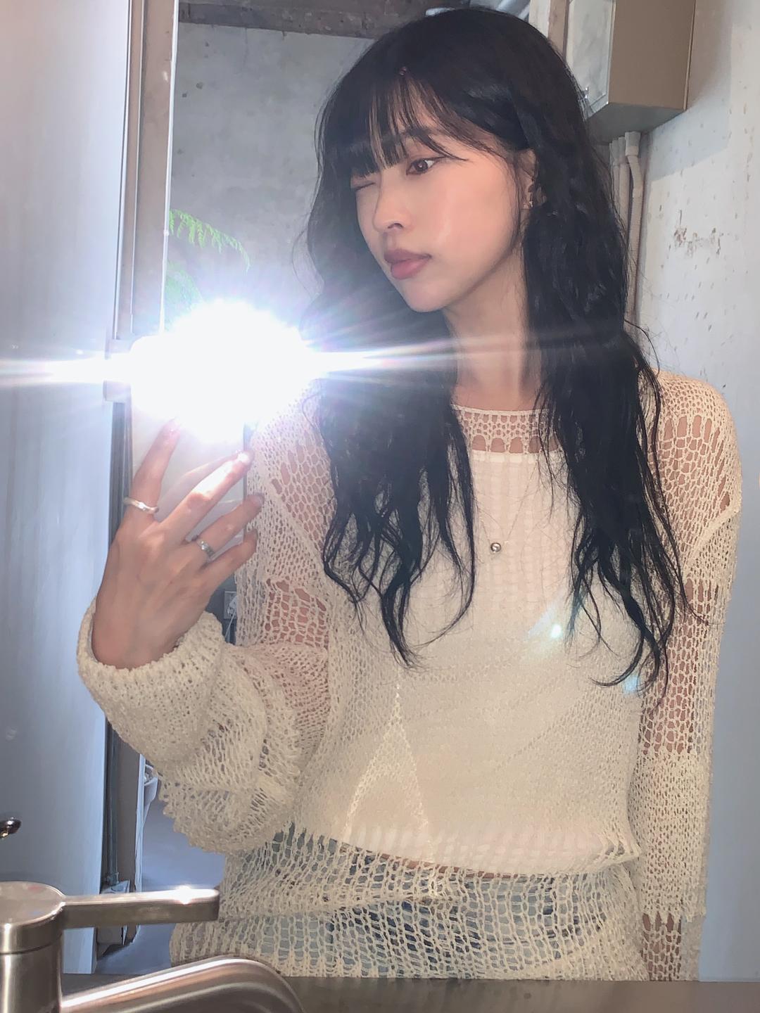 유리에 * 주문폭주 * [모델소장✨] 헤이즐 그물 knit - 2color (루즈핏/그물니트/여름니트/여리/페미닌/빈티지)