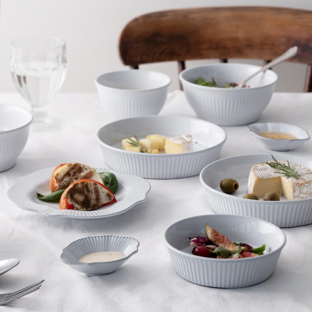 쓰임 블랑 플리츠 2인 홈세트 12P 도자기그릇세트 2인그릇세트 홈세트 접시 설날 떡국 국내제작 명절