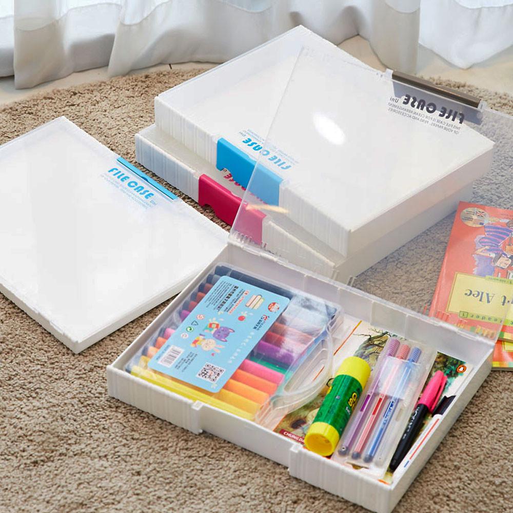 소호리빙 멀티화일케이스 투톤타입 투명 소형 파일케이스 20mm 40mm