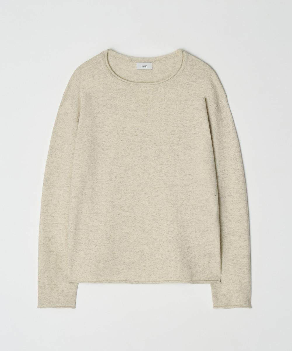 Rough Cut Boat Neck Knit CREAM