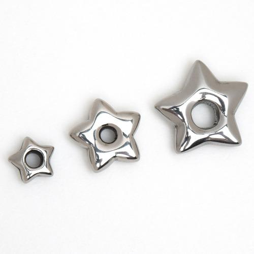 SG74-써지컬스틸 세가지 오픈별 소/중/대 무도금실버(1개)