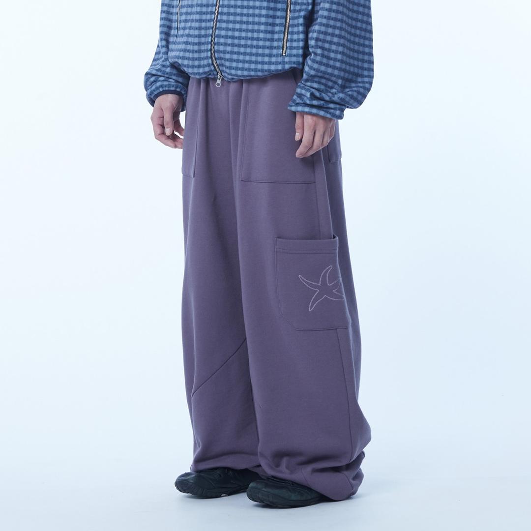 TCM cargo logo sweat pants (purple)