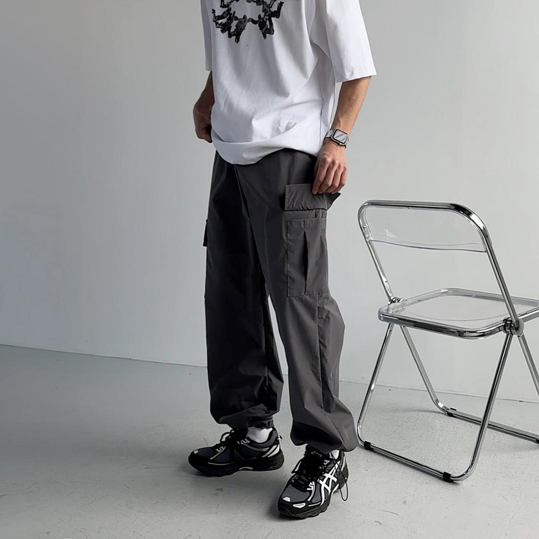 [기획특가]카고 스트링 와이드 밴딩 팬츠 4color