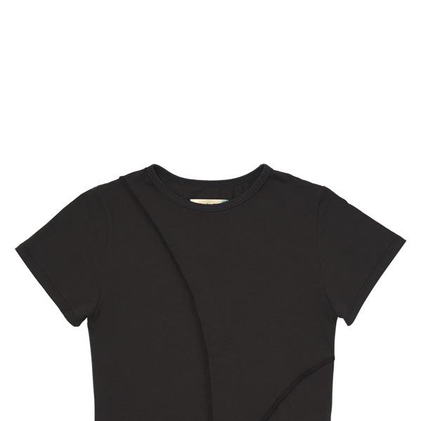 CUT STITCH CROP TOP_CHARCOAL