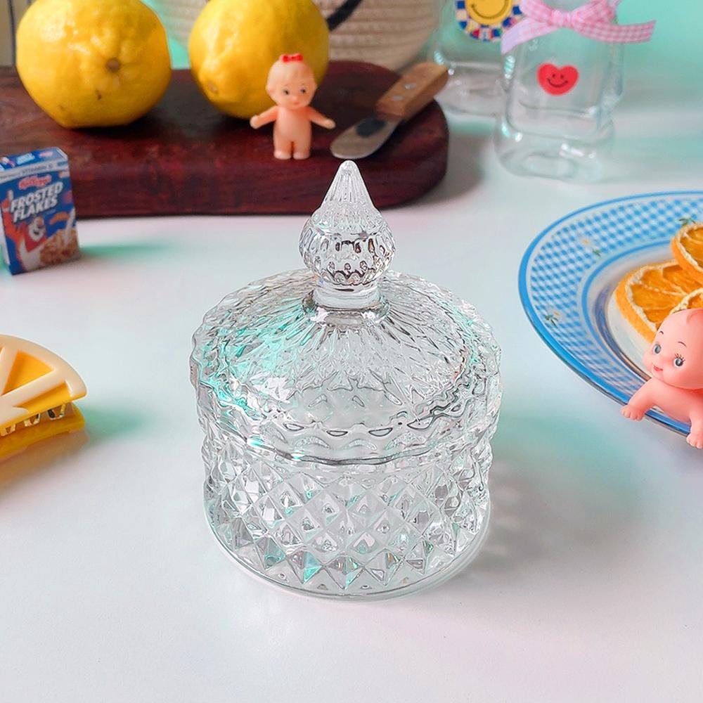 크리스탈 유리 쥬얼리 보석함/캔들 티라이트 홀더 악세사리 보관함 빈티지 캔디볼