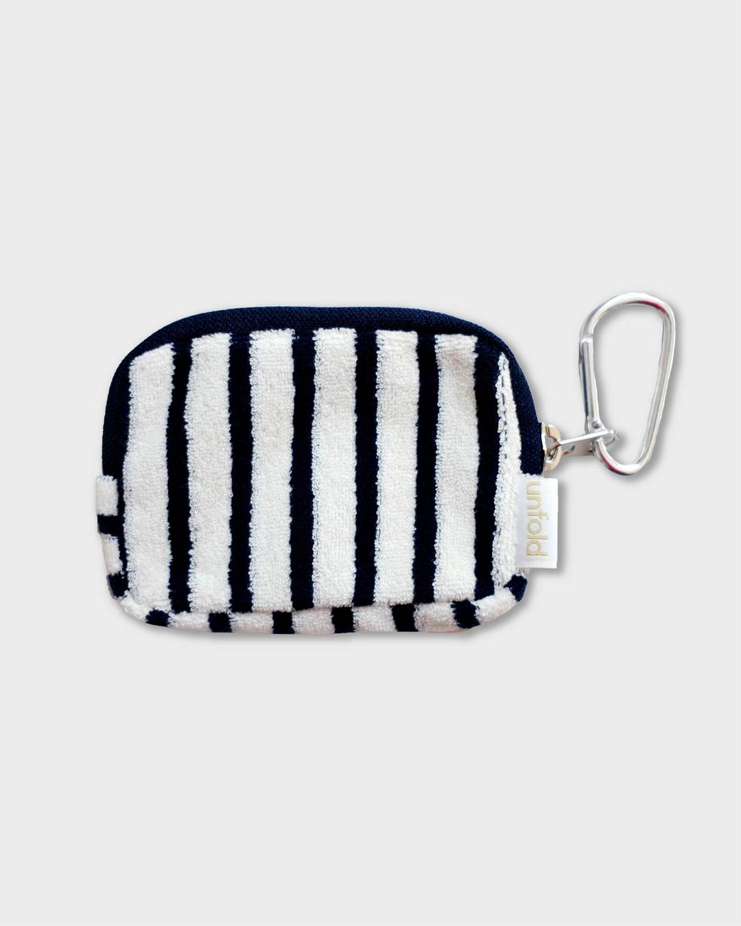 Terry card case (navy stripe)