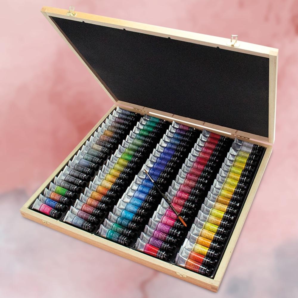 시넬리에 최고급 수채화 물감 세트 나무케이스 10ml 98색+2색+붓 Woodenset