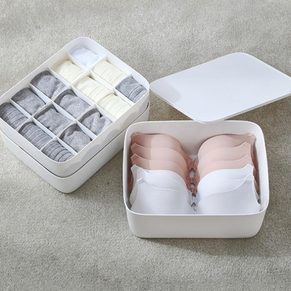 플라스틱 칸막이 속옷 정리함 팬티 정리 보관 수납 양말 보관함 화이트 1칸