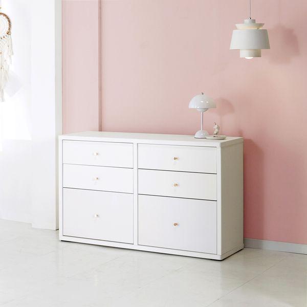 아모르 낮은 안방 거실 속 깊은 와이드 3단 서랍장