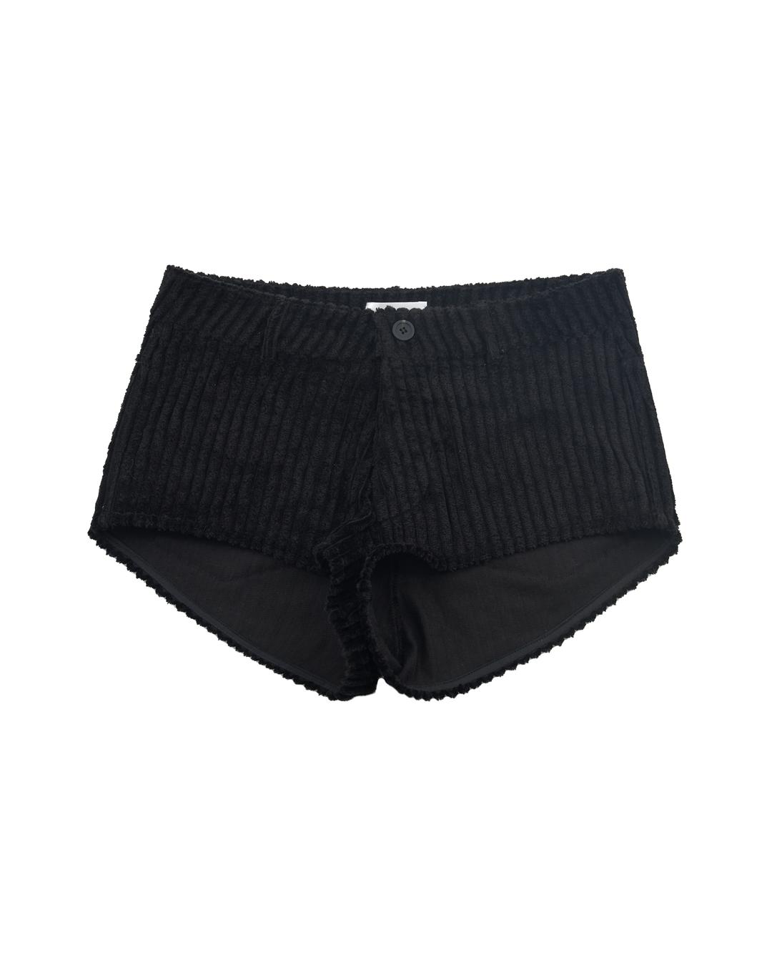 Corduroy Short Pants (Black)