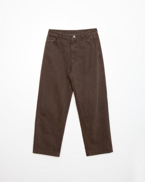 와이드 다잉 데님 팬츠 브라운