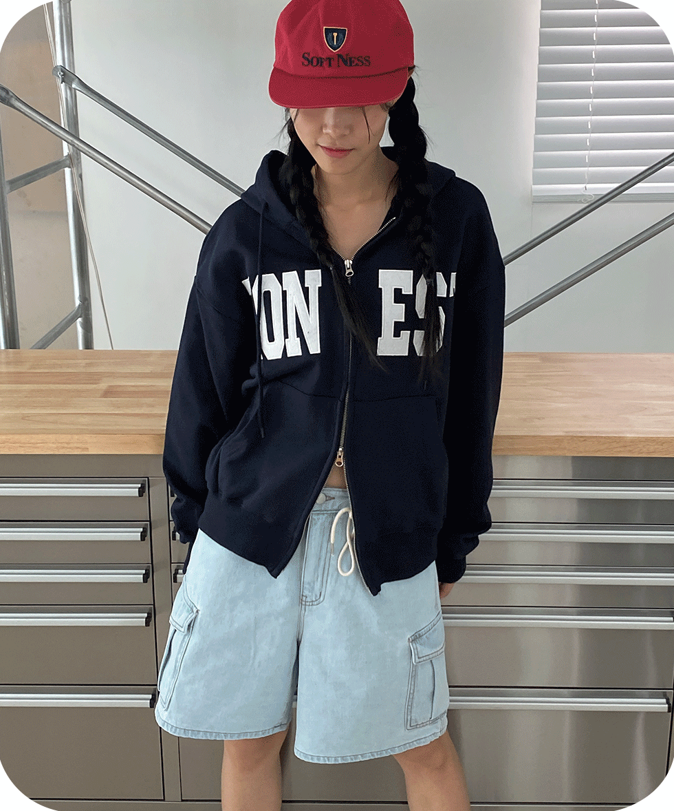 토른 투웨이 오버핏 후드 집업 - 3color