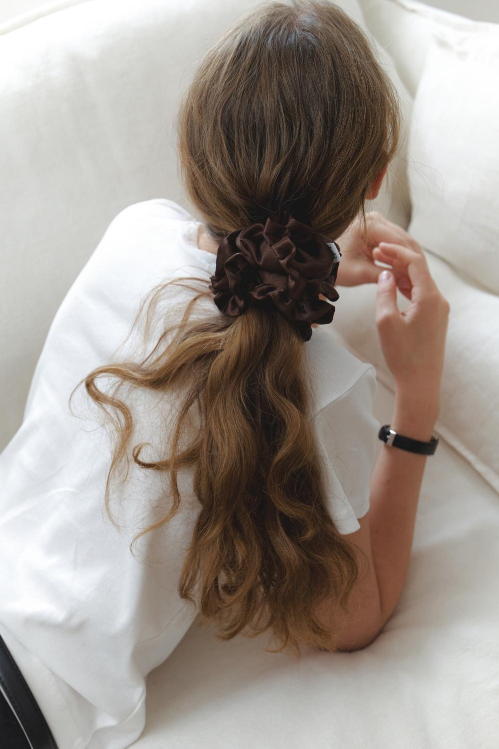 After Frill Scrunchie (Brown)