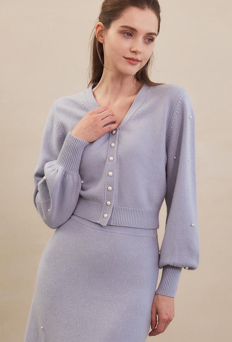 Cathy Wool Cardigan (Sky Blue)